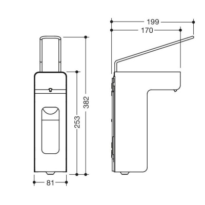 System 900 Medical Lever Soap Dispenser - Matt Stainless  (500ml)